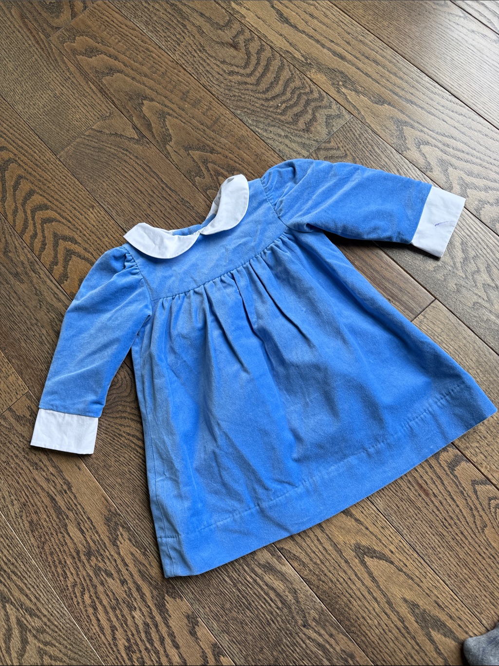 The Beaufort Bonnet Company Blue Dress With White Collar And Cuffs 2t 18-24 Euc